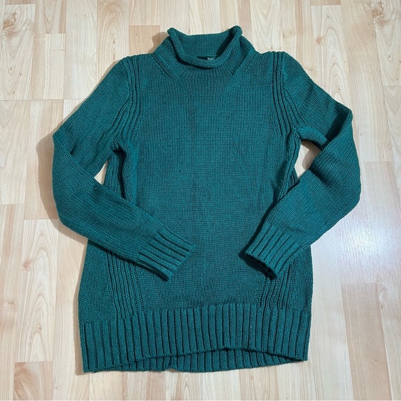 J.Crew Always Vintage Roll Neck Sweater Women's XSmall Green Knit Cotton Oarsman - Picture 1 of 5